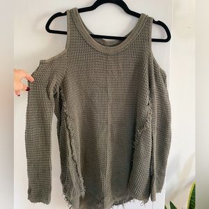 Free People waffle knit cold shoulder